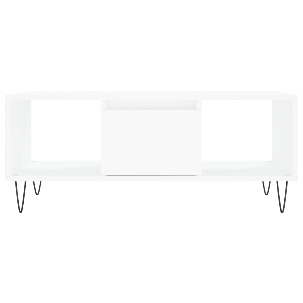 Vidaxl Stolik Kawowy, Biały 90X50X36,5 Cm, Materiał Drewnopochodny