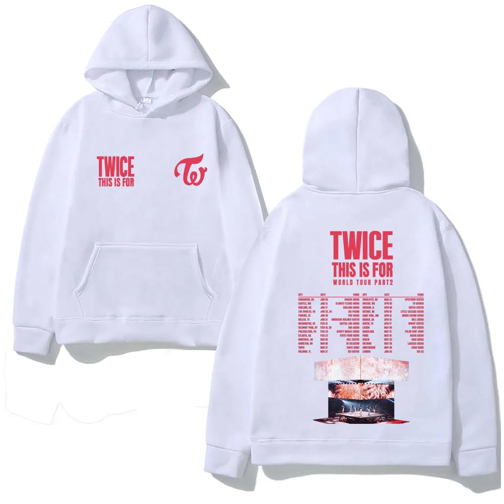 

ЦЕ ДЛЯ СВІТОВОГО ТУРУ 2026 Худі TWICE Корейська жіноча група Топи Grunge одяг Токен Одяг того ж стилю XL білий