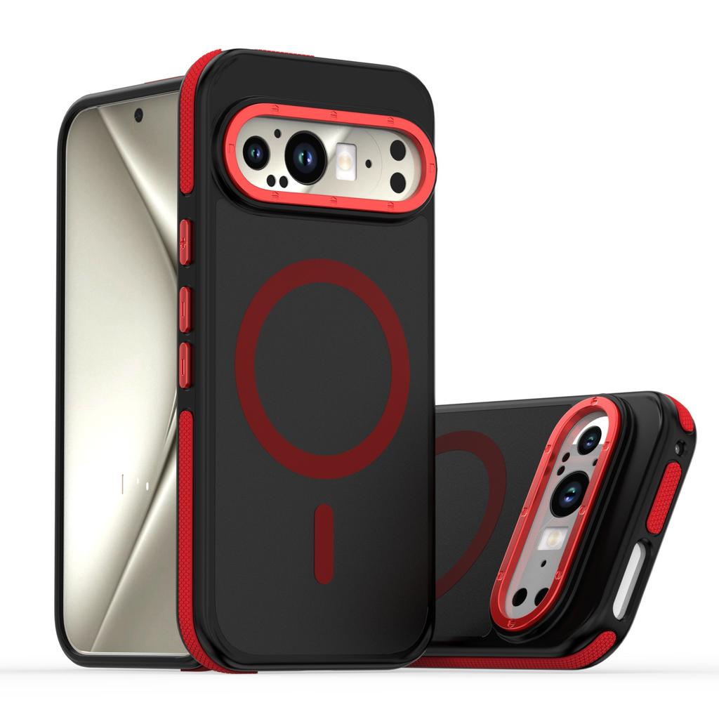 Applicable to Google Pixel9Pro Xuncai mobile phone case electroplated transparent Pixel9 magnetic suction bracket anti-drop protective cover
