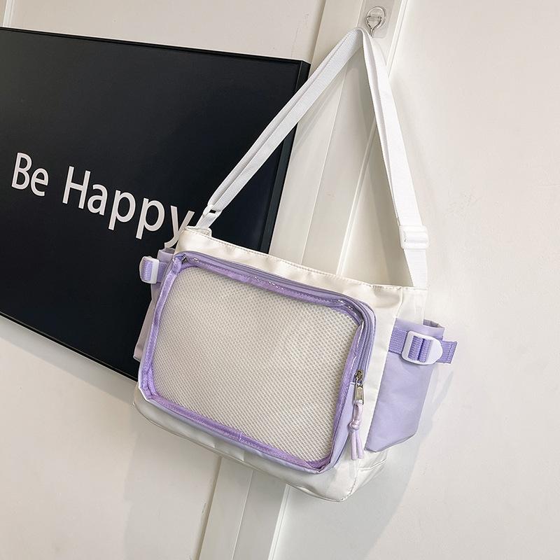 Transparent Single Shoulder Crossbody Baby Bag Pain Bag College Style Versatile Simple Large Capacity Class Book Carrier Bag Female