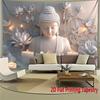 2D Buddha Lotus Print Tapestry, Zen Meditation Wall Hanging for Living Room Bedroom Yoga Room Decor