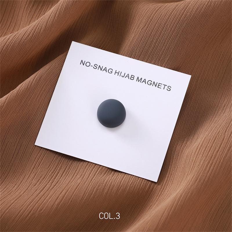 New 54color Matte Silk Scarf Hijab Magnet Brooch Strong Magnetic Buttons Round Shawl Dual-use Collar Clip Cufflinks