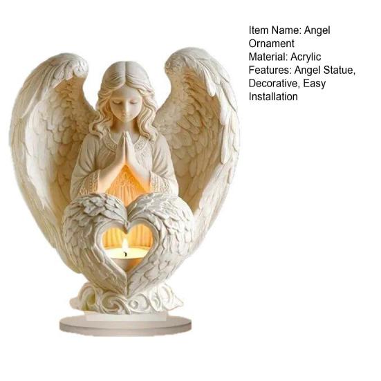 Angel Ornament Acrylic Decorative Statue White Christmas Ornament Easy To Install Purity Symbol Christmas Decor