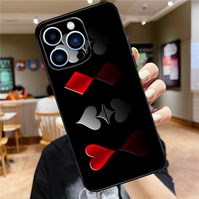 Spades Poker Play Cards Ace Art Case For iPhone 17 15 14 13 12 11 16 Pro Max Mini Plus 16e 17 Air Bumper Cover Accessories