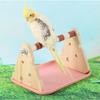 Bite Resistant Wooden Bird Platform with Tray Cockatiel Grinding Sticks  Climbing Activity