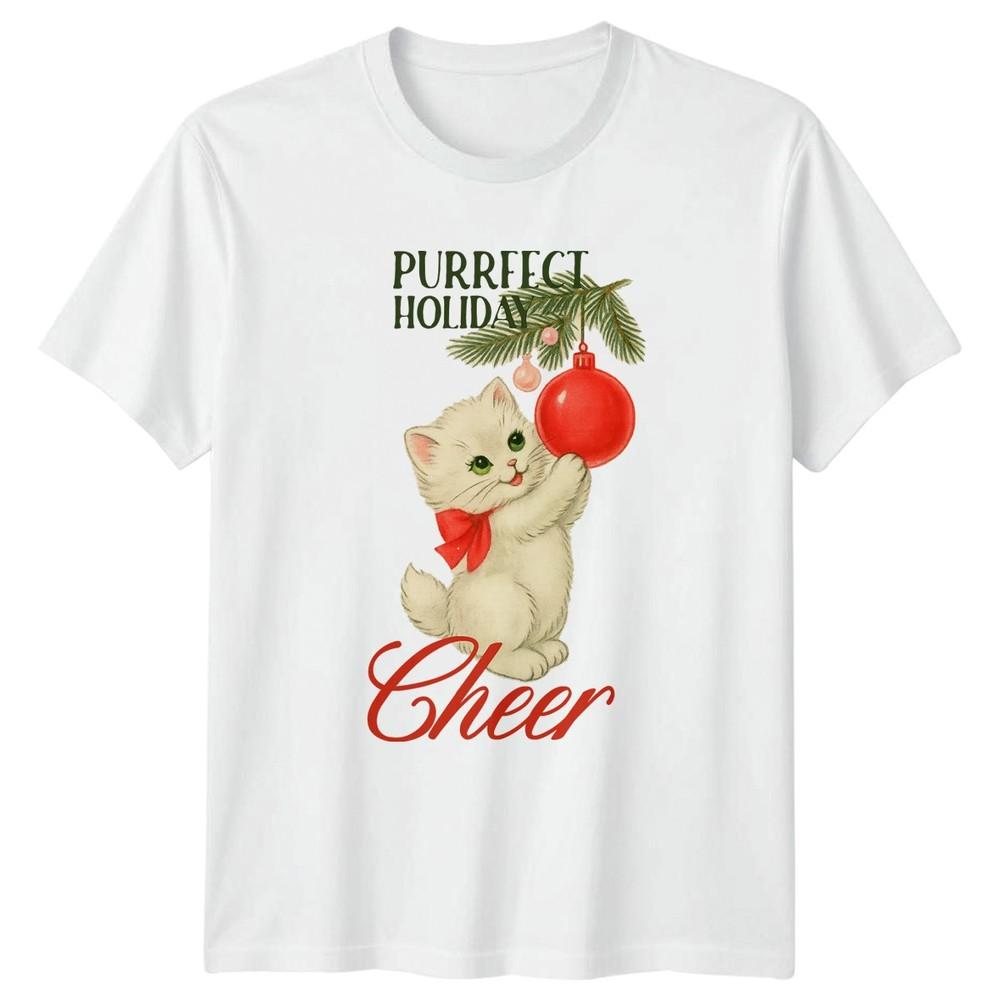 Kitten Christmas Holiday Cheer Unisexs Unisexs Graphic Tee S