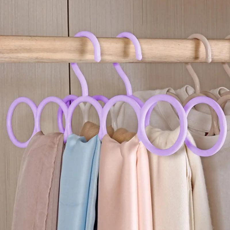 2pcs Multi Functional Circular Hanger, Scarf, Scarf, Tie, Belt Storage Hanger, Home Wardrobe Hook Hanger.