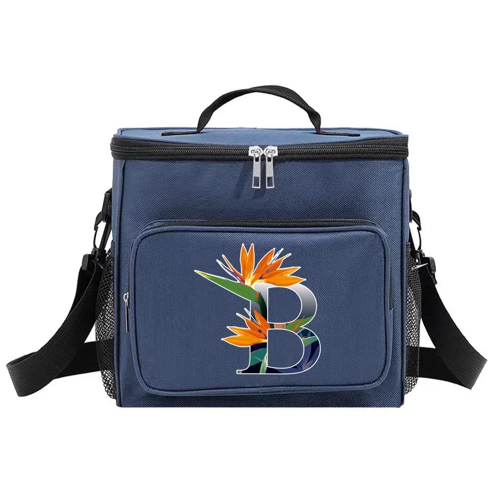 Mittagessenbox Isolierte Lunchtaschen Tragbare Handtasche Wasserdichte Organizer-Tasche Thermokühlbox Lebensmittelaufbewahrungsboxen Blumenfarbserie