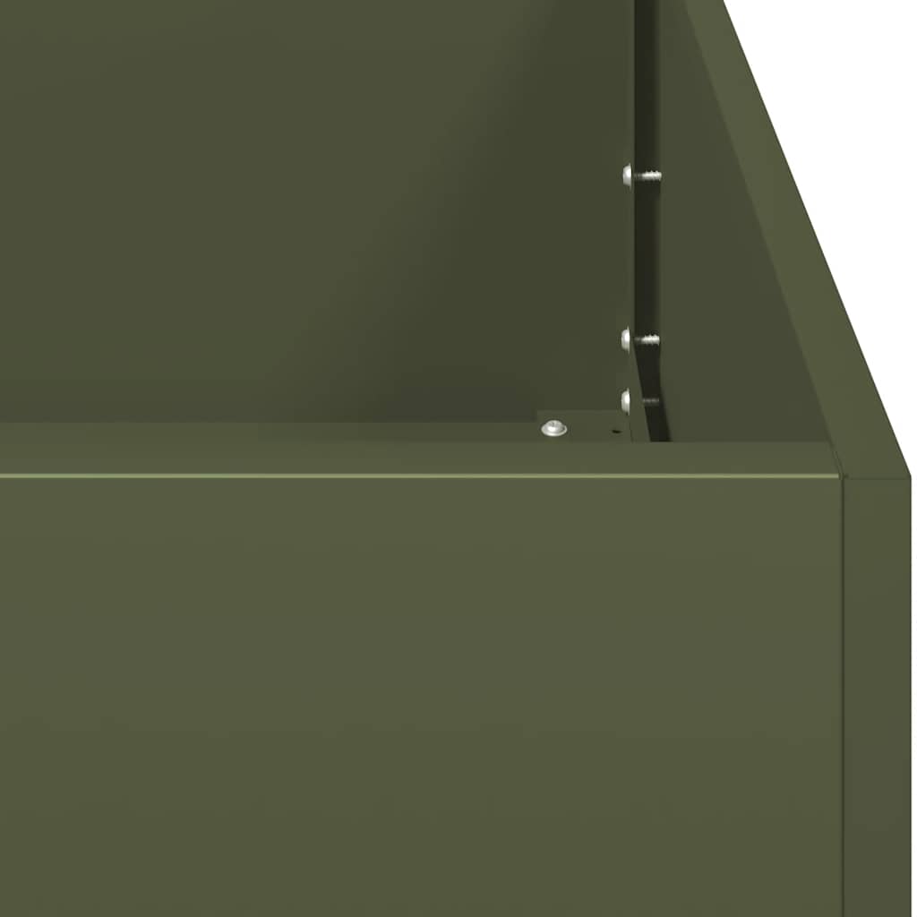 Olive Green Planting Box 120 X 40 X 40 Cm Cold Rolled Steel