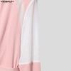 INCERUN Men Long Sleeve Patchwork See Through Mesh Bandage Waist Party Tops Shirts