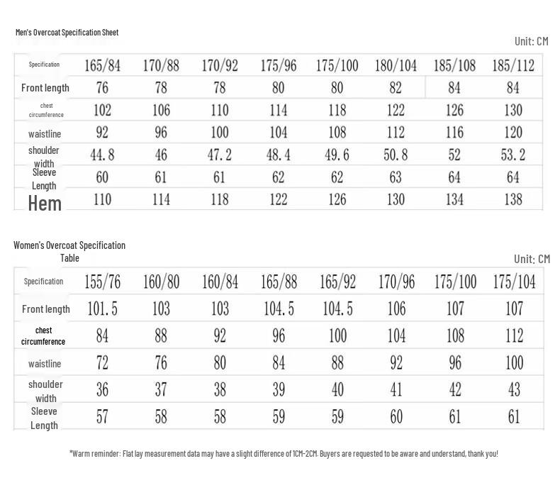 Trolman Unisex Mid-Length Wool Blend Overcoat