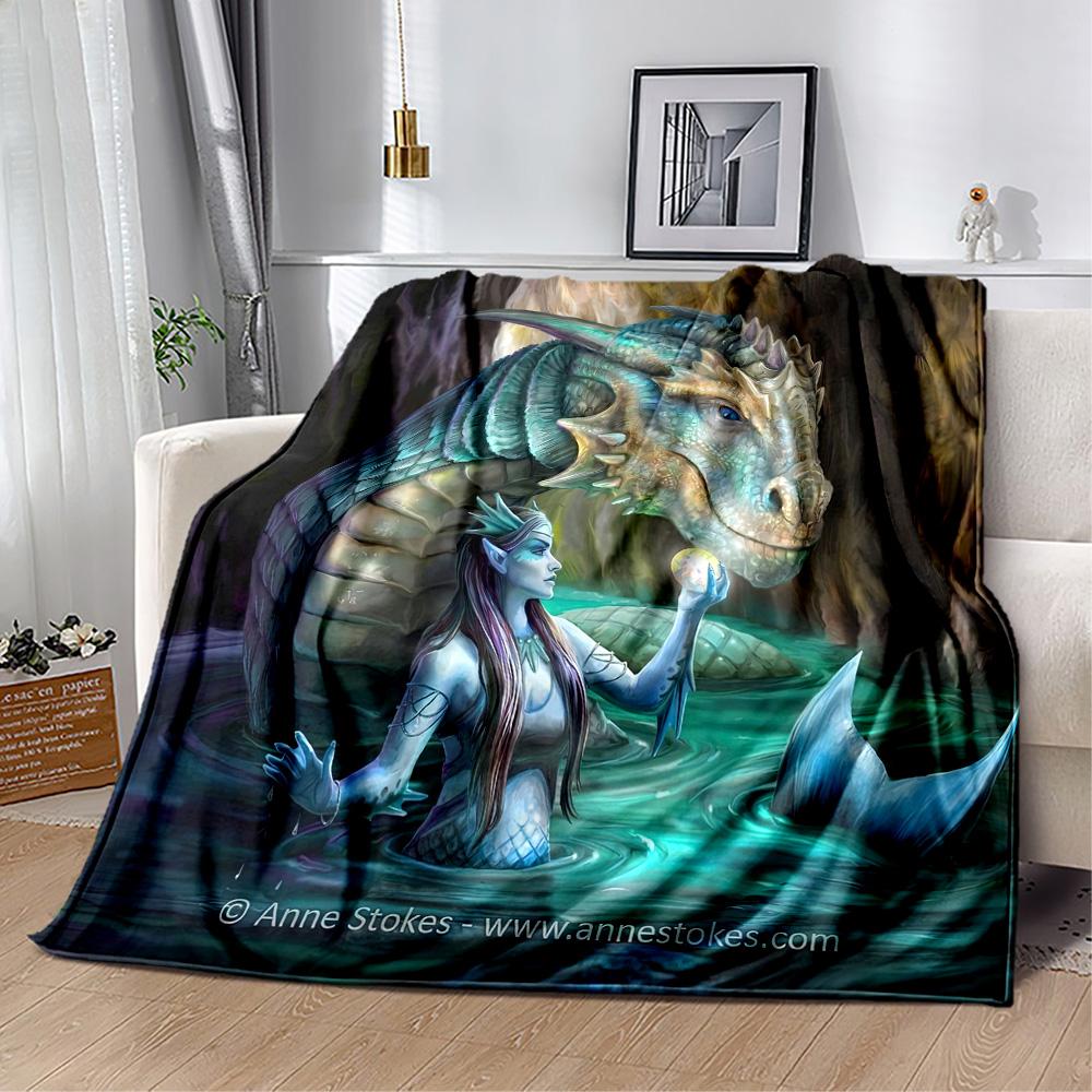 Gothic Style Blanket Soft & Cozy Perfect for Seaside Bed Office Four Seasons Multipurpose Playful Design Gift for Travel Home Birthdays