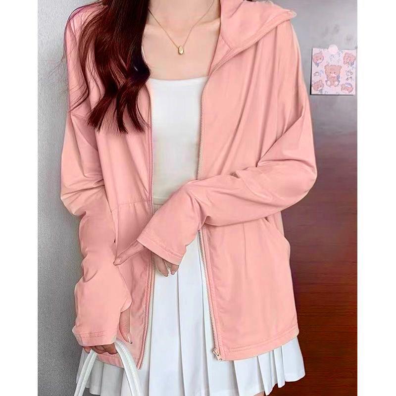 

Sports thin ice silk summer sunscreen clothing women s outdoor light and thin jacket UV protection breathable cool sunscreen clothing 2xl [recommended 70-80kg ]