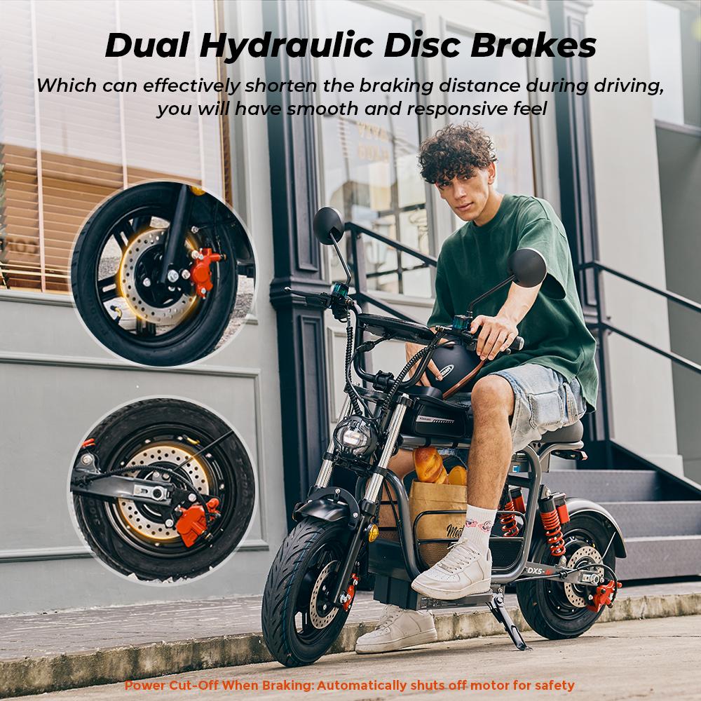iScooter DX5 Electric Scooter 15.6Ah 16'' Tires NFC Start  60-72KM Range Adult scooter Max Load 150KG escooters