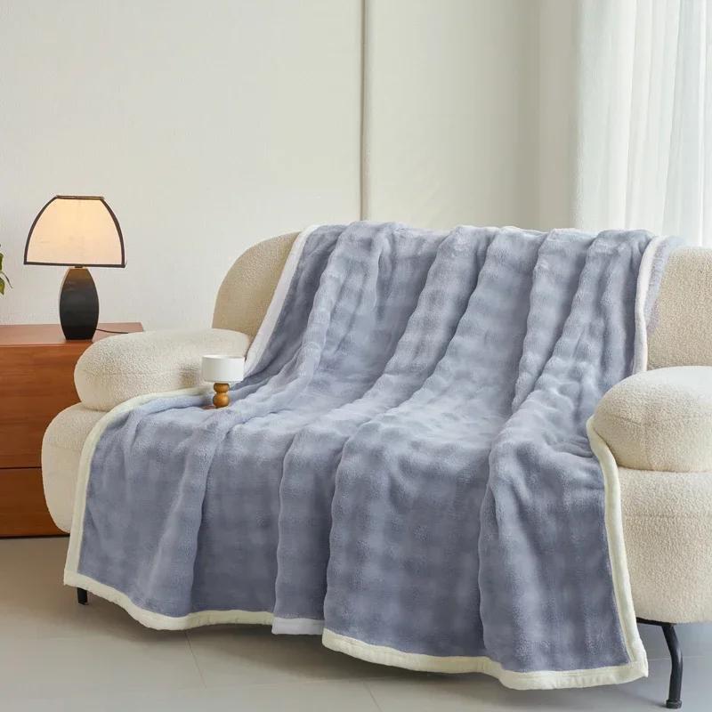 

Flannel Blanket Sofa Winter Super Warm Microfiber Bedding Knee Bed Fleece Camping Fluffy Soft Throw Blankets King Size 150x200cm 1pcs