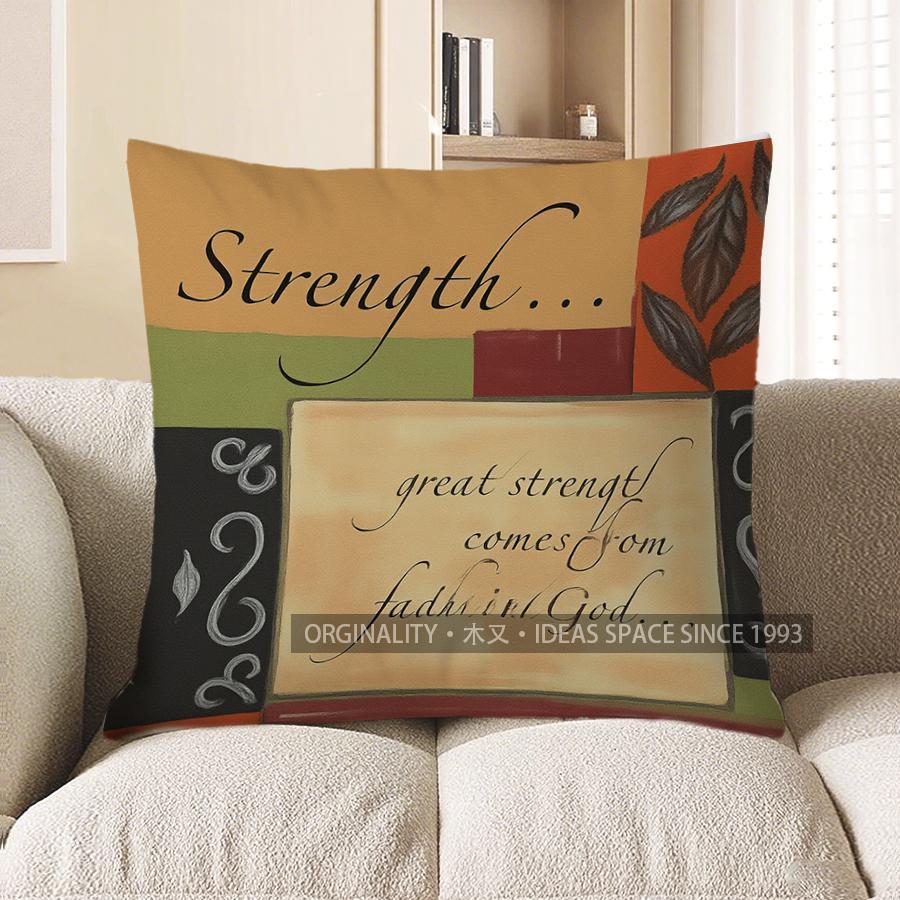 Home Decor Inspiring Faith Quote Throw Pillow Cover Pattern Cushion Cover Suitable For Sofa Bedroom Car Pillow Cover