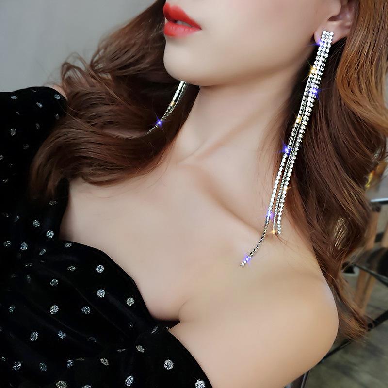 Pearl & Zircon Tassel Earrings