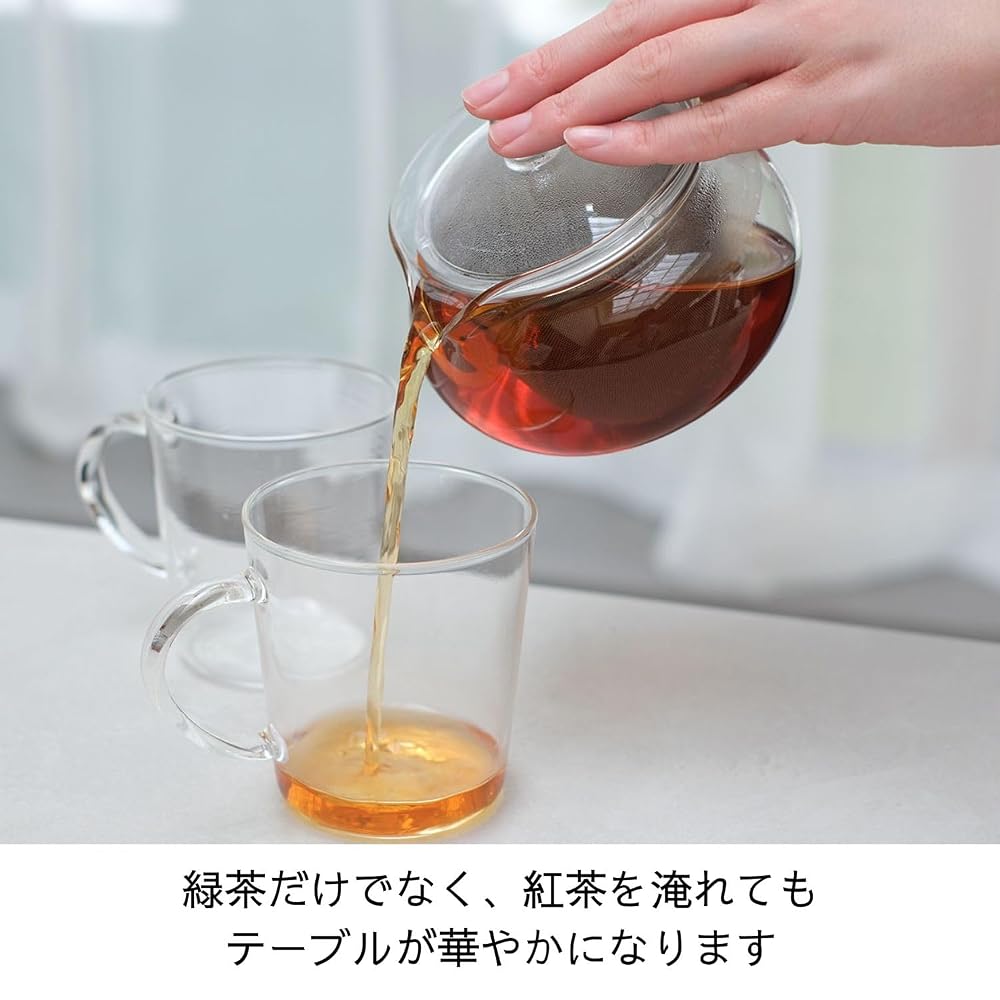 HARIO Chacha Kyusu Round Teapot 450ml Heat-Resistant Glass Gift