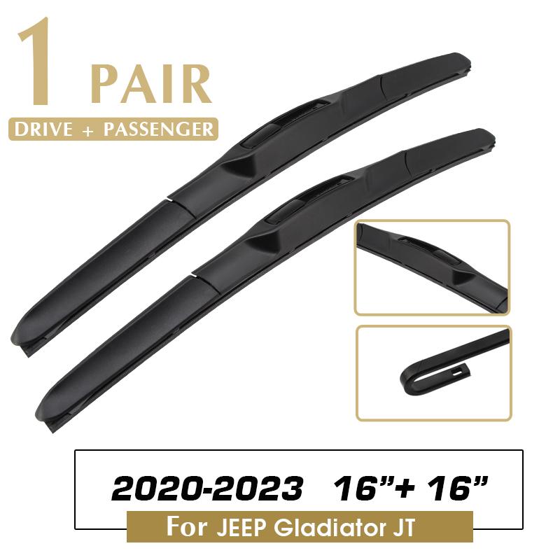 

BROSHOO Car Wiper Blade Natural Rubber 16 +16 - For JEEP Gladiator JT Front Windshield Windscreen Cars Accessories For JEEP