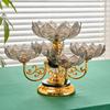 Multi Layered Rotating Crystal Fruit Basket Tray Organizer Stand Lotus Leaf Festival Dinner Party 1Pc
