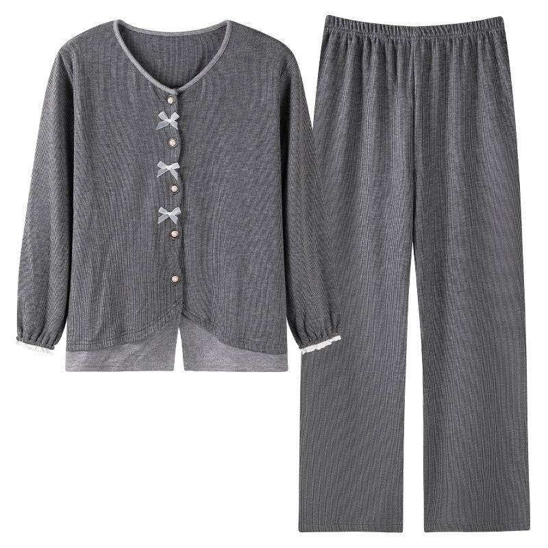 Pajamas Women'S Autumn And Winter Double-Sided German Velvet Long-Sleeved Casual Suit Loose Large Size Thin Velvet Loungewear