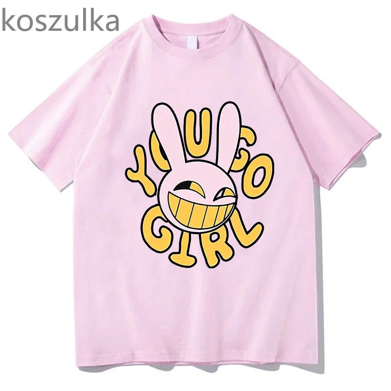 Anime The Amazing Digital Circus Jax Merch T-Shirt Bunnnyy you go Girl Unisex Kurzarm T-Shirt Lässiges T-Shirt Sommermode