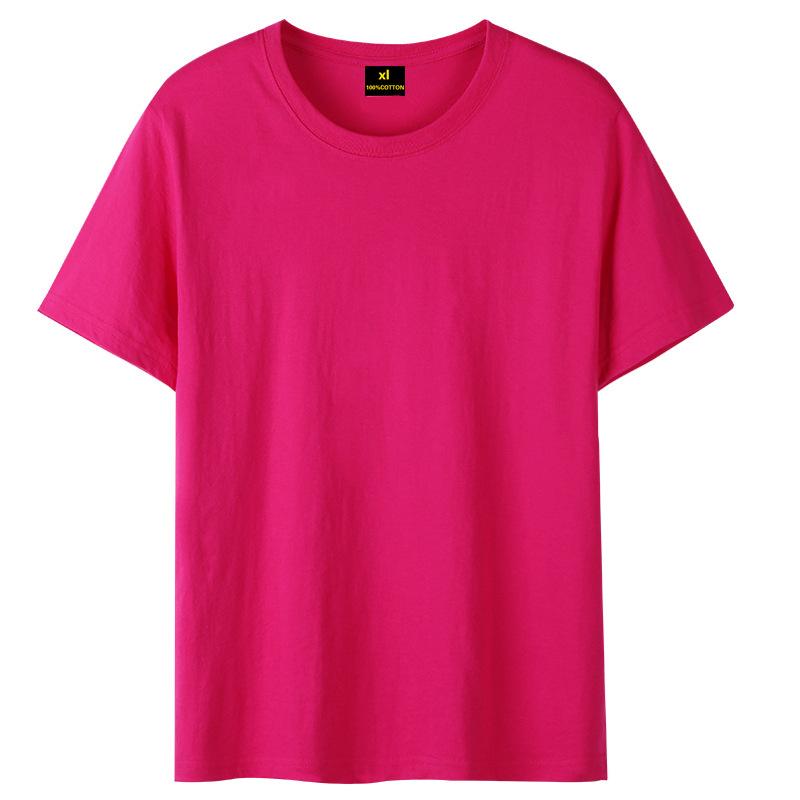 

Футболка с короткими рукавами и круглым вырезом из чистого хлопка, командная форма, рубашка с культурным принтом из хлопка 200 г, рекламная рубашка с напечатанным логотипом XXL розы красного