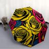 1pc Roses FlowersAutomatic Open/close Umbrella, 8-Rib Sturdy Structure, Portable Travel Umbrella, Parties, Everyday Usec58
