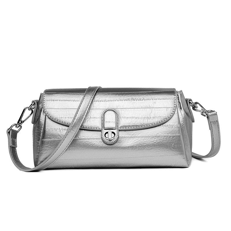 

Bags Women s niche high-end comfortable and versatile women s messenger bags New simple and fashionable small square bags серебряный