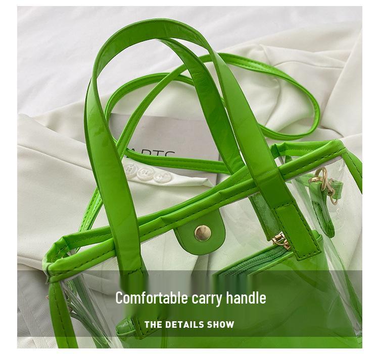 Women's Large Capacity Transparent Jelly Bag for Beach Vacation