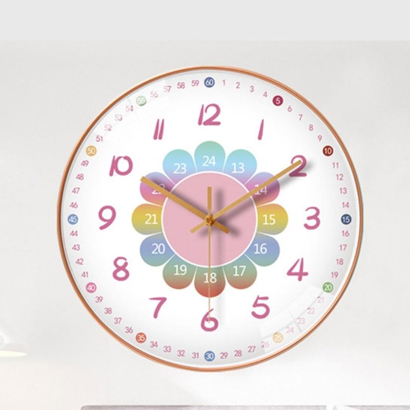 8Inch Cartoon Wall Clock For Kids Early Education Telling Time Teaching Clock With Easy To Read Number Time Management