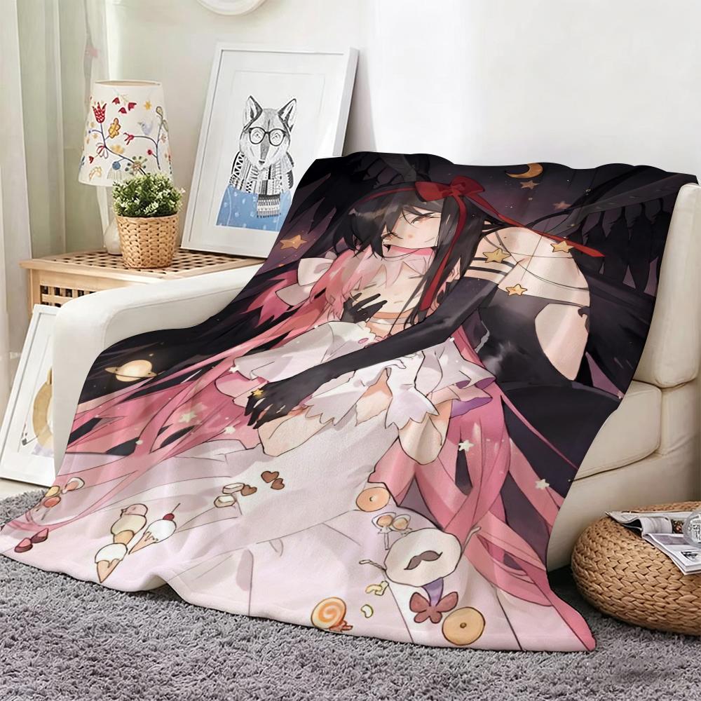 Dark Anime P-Puella Magi Madoka Magica Throw Lightweight 240G Flannel Blanket Soft Skin-Friendly For Summer Cooling