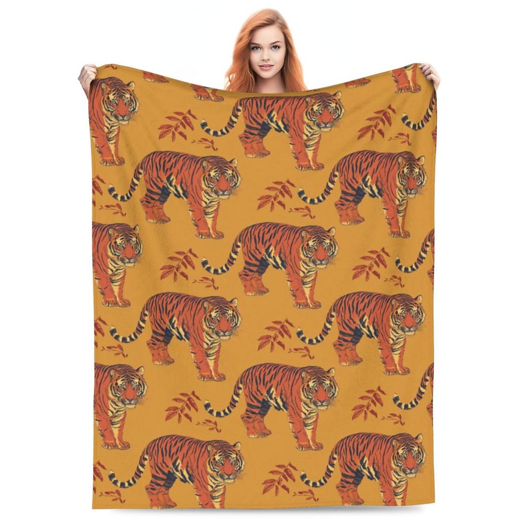 Tiger Blanket Wild Animal Flannel Throw Blanket Soft Comfy Lightweight Cozy Plush Fuzzy Warm Blanket for Home Couch Bed Sofa