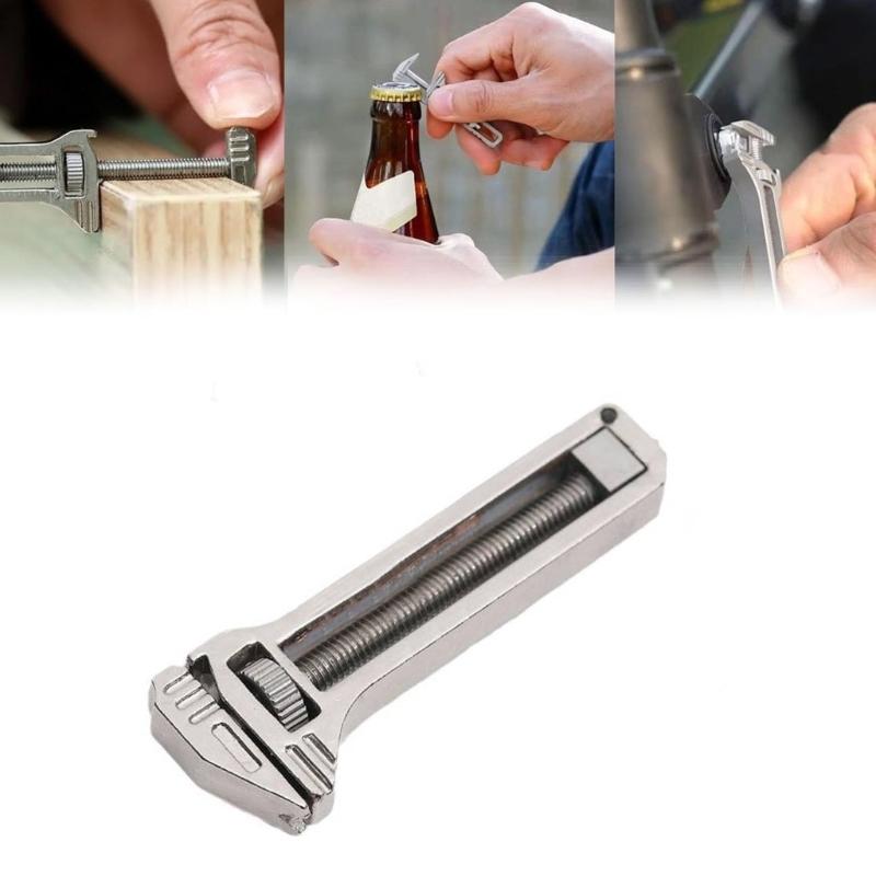 Lightweight Aluminum Alloys Multipurpose Keychain Wrench Integrated Nail Puller Removal Bottle Opening Compact Design