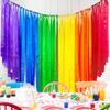 60M Rainbow Satin Ribbon 5cm Wide Colorful Fabric Ribbon Garland for Gift Wrapping DIY Bow Craft Fringe Hanging Party Streamer Banner Backdrop