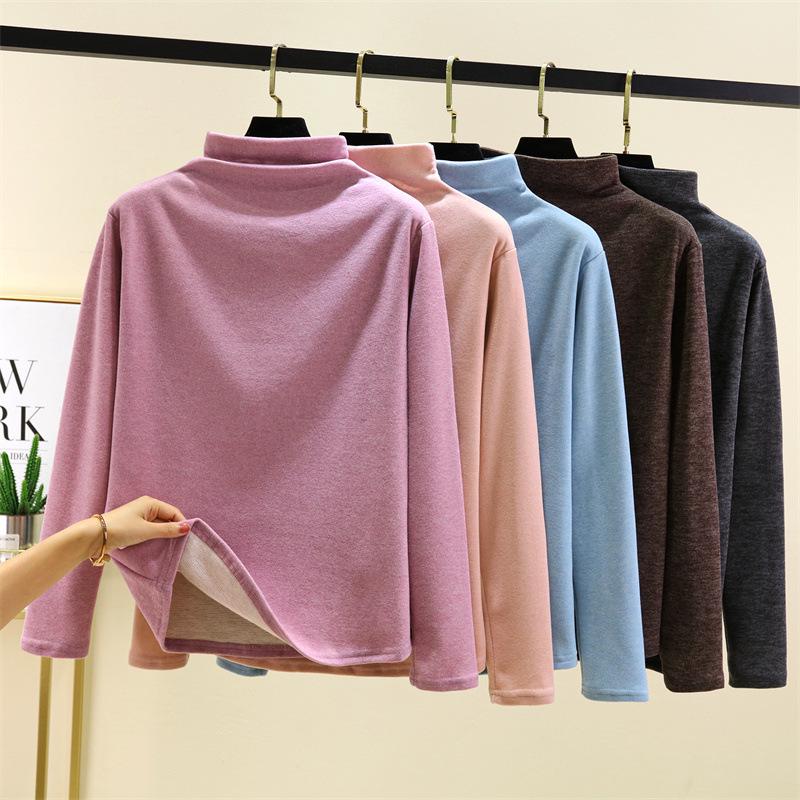 Women's Plus Velvet Long Sleeve Warm Base Layer Top