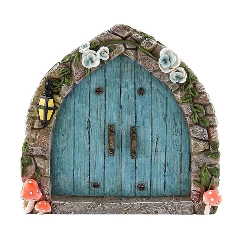 Elf Fairy Door Miniature Garden House Decor Tree Doors Miniature Yard Art Wooden Sculptures Mini Home Garden Doors Ornaments