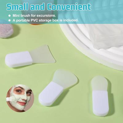 3 Pcs Silicone Face Mask Applicator Mini Makeup Spatula Brush Set, Portable Beauty Tools for Cosmetic Mask, Eye Cream, Body Lotion, Serum, Body