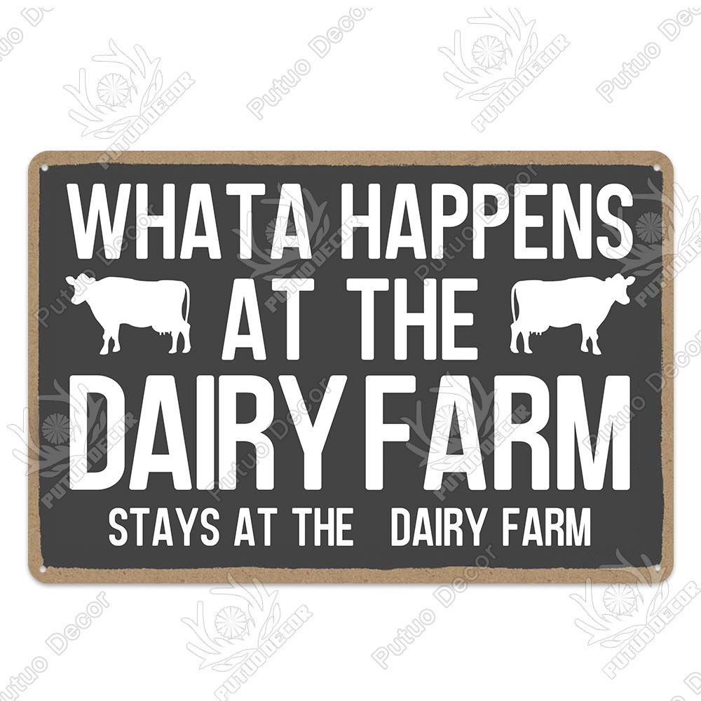 Decor Cow Vintage Tin Sign Retro Metal Sign Decorative Plaque Farm House Shop Garage Wall Decor Cow Posters