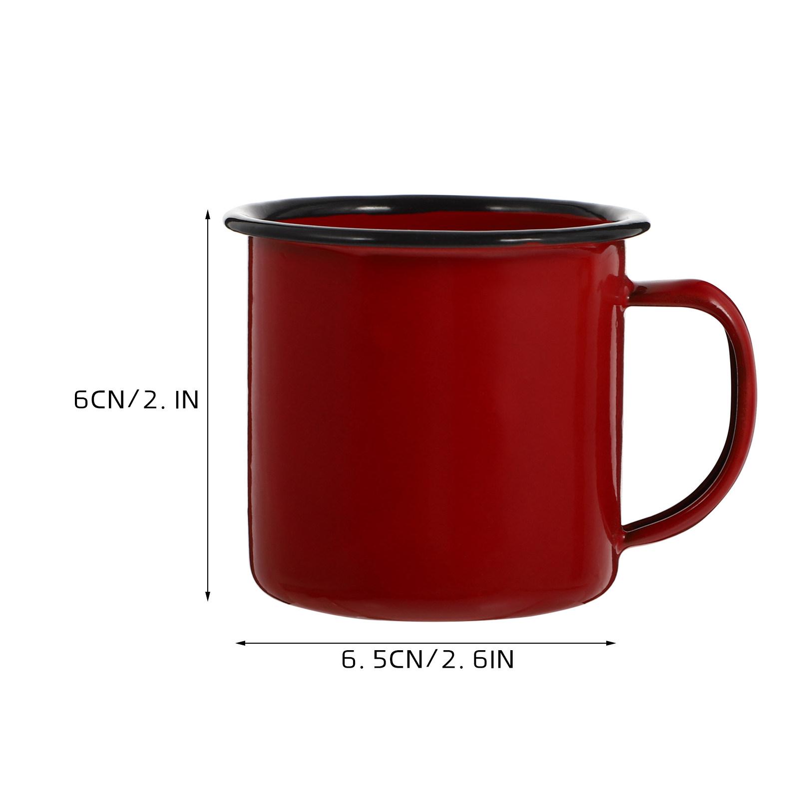 

Drinkware Tumbler Enamel Cup with Handle Vintage Retro Mugs Coffee Old Fashioned Tin Yellow other красный