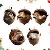 Gemütliche Wald Eichel Ornamente 2D Acryl Tier Hängedekoration für Weihnachtsbaum Waldthema Party Heimdekoration