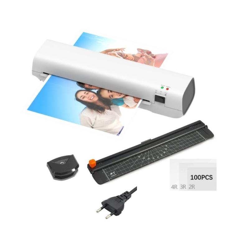 Ламинатор A4 9-дюймовый Термоламинатор Настольный Горячее и Холодное Ламинирование В комплекте Инструменты: Резак, Скруглитель Углов