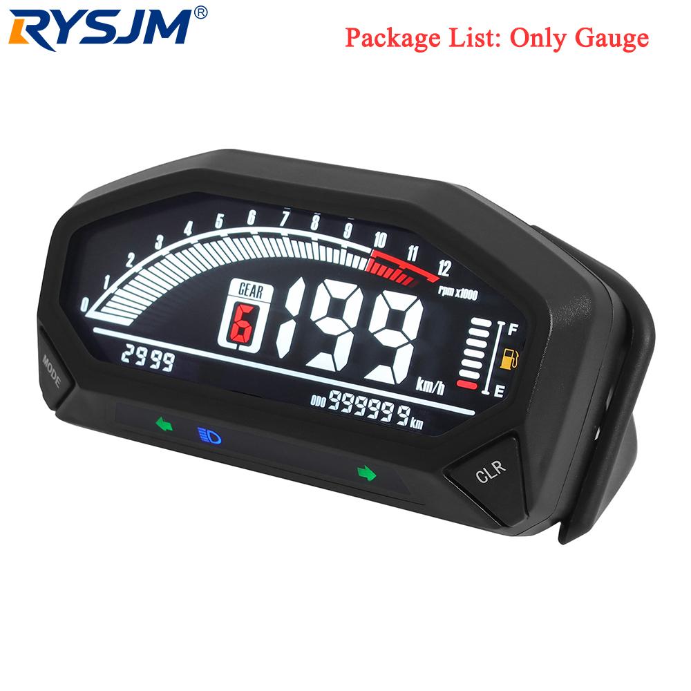 12V Universal Motorcycle Speedometer Digital Dash LCD RPM Odometer Tachometer With Sensor Bracket For 1/2/4 Cylinder Motorbike