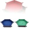 High Quality  Foldable Dice Tray Box PU Leather Folding Hexagon Coin Square Tray Dice Game