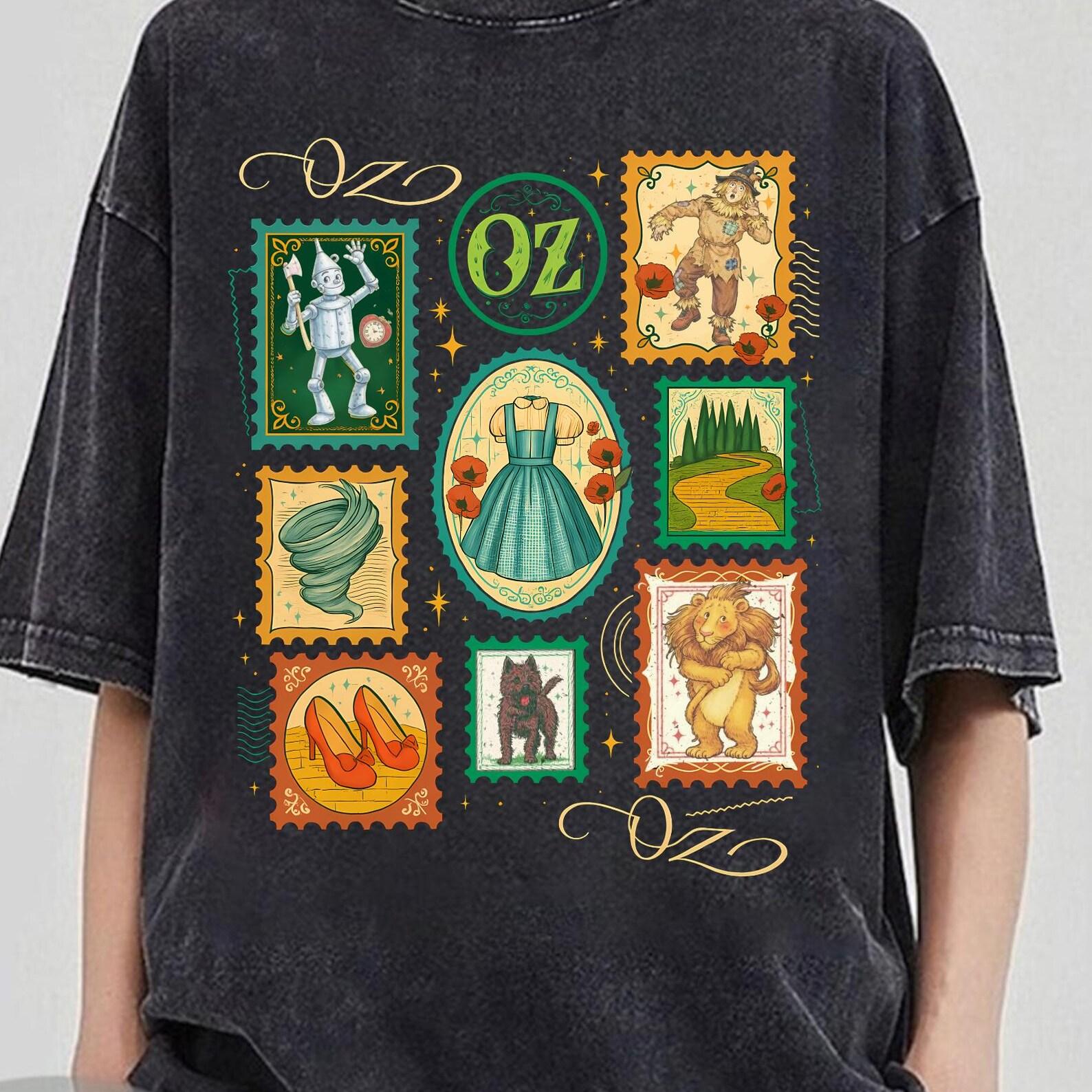 Oz Wizard Vintage Post Stamps, Wicked Changed for Good, Dorothy Wizard of Oz Shirt, Wicked Off To See Wizard, Yellow Brick Road Emerald City 4XL