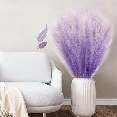 5 Pcs 45cm/17.71in Silk Boho Fake Flower Artificial Flowers Pampas Grass Reed Bouquet for Wedding Party Home Decoration