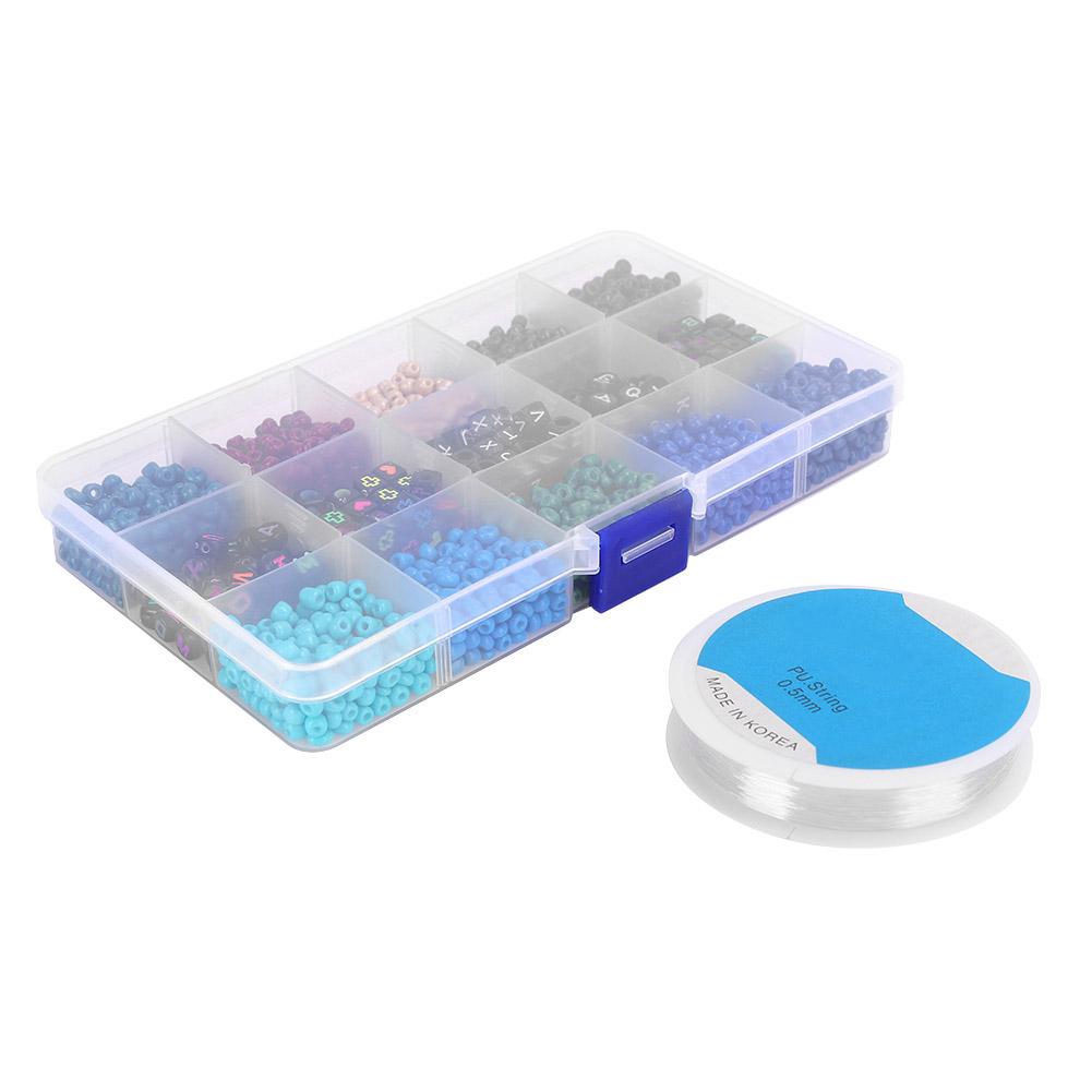 

DIY Craft Round Quadrate Beads Kit Bracelet Necklaces Crafting Jewelry Making Supplies