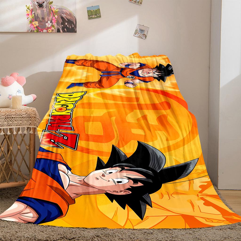 1PC Son Goku  Print Flannel Blanket, High quality All Seasons, Home Decor, Warmth and Comfort, Perfect for Christmas Gifts