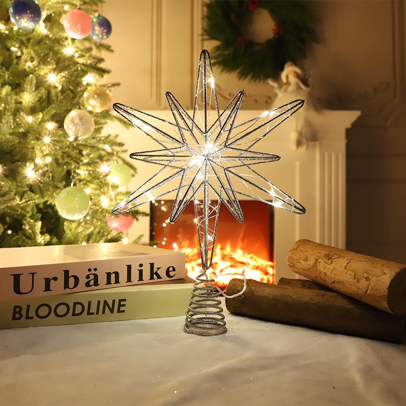 Christmas Decoration: 20/25cm Three-dimensional Tree Top Star, Small Five-pointed Star Christmas Tree Arrangement