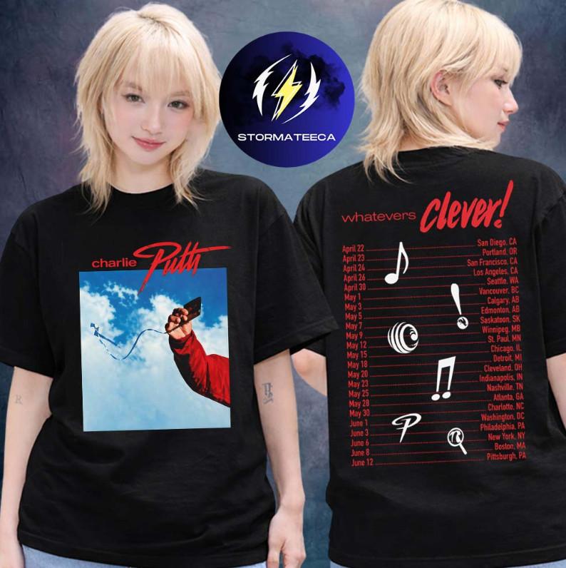 Charlie Puth Whatever Clever Tour 2026 Phone Tour Dates Unisex T-Shirt XXXL
